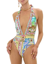 Plunge Halter One Piece Swimsuit