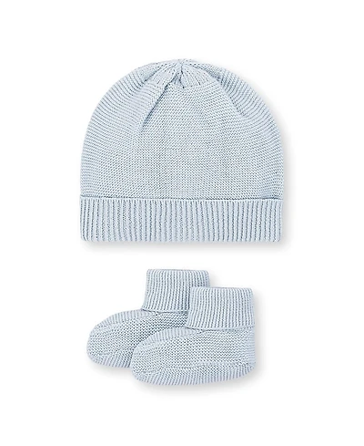 Hope & Henry Unisex Organic Sweater Beanie and Bootie 2-Piece Set - Baby