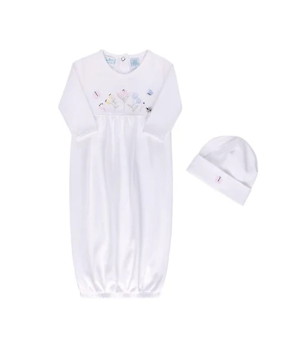 Unisex Vehicle Embroidered Cotton Gown with Hat
