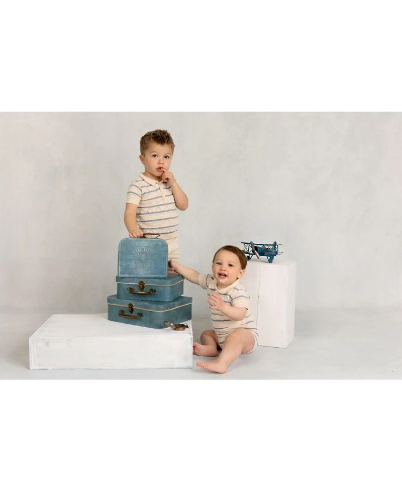 Boys' Pointelle Striped Knit Set - Little Kid