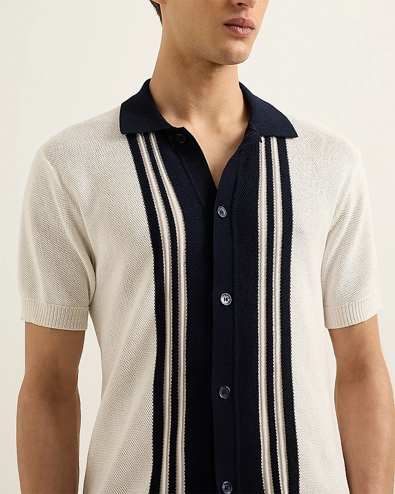 Orlebar Brown Tiernan Lumina Button Down Polo Shirt