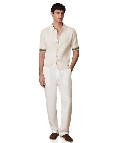 CHE Silva Textured Contrast Trim Short Sleeve Shirt