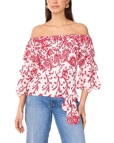Off The Shoulder Bubble Sleeve Top