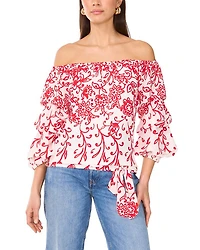 Off The Shoulder Bubble Sleeve Top