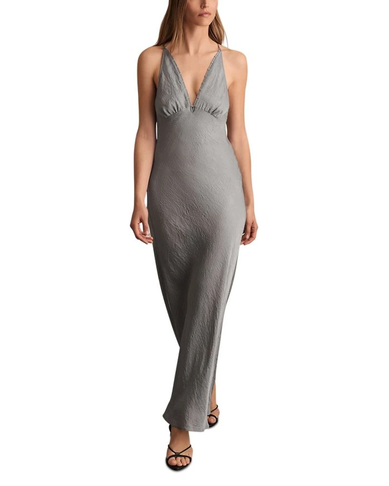 Vesper Crushed Satin Midi Dress