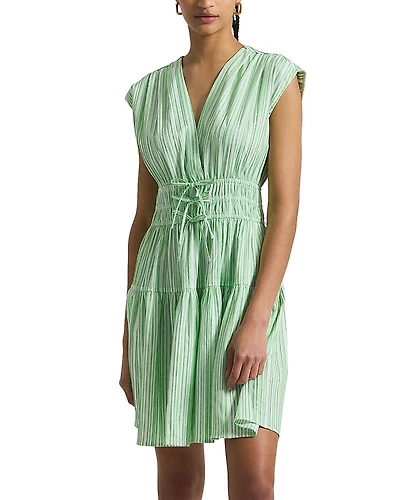 Derek Lam 10 Crosby Tora Pintuck Striped Dress