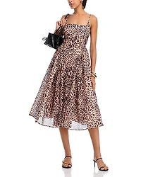 Aqua Animal Print Midi Dress - Exclusive