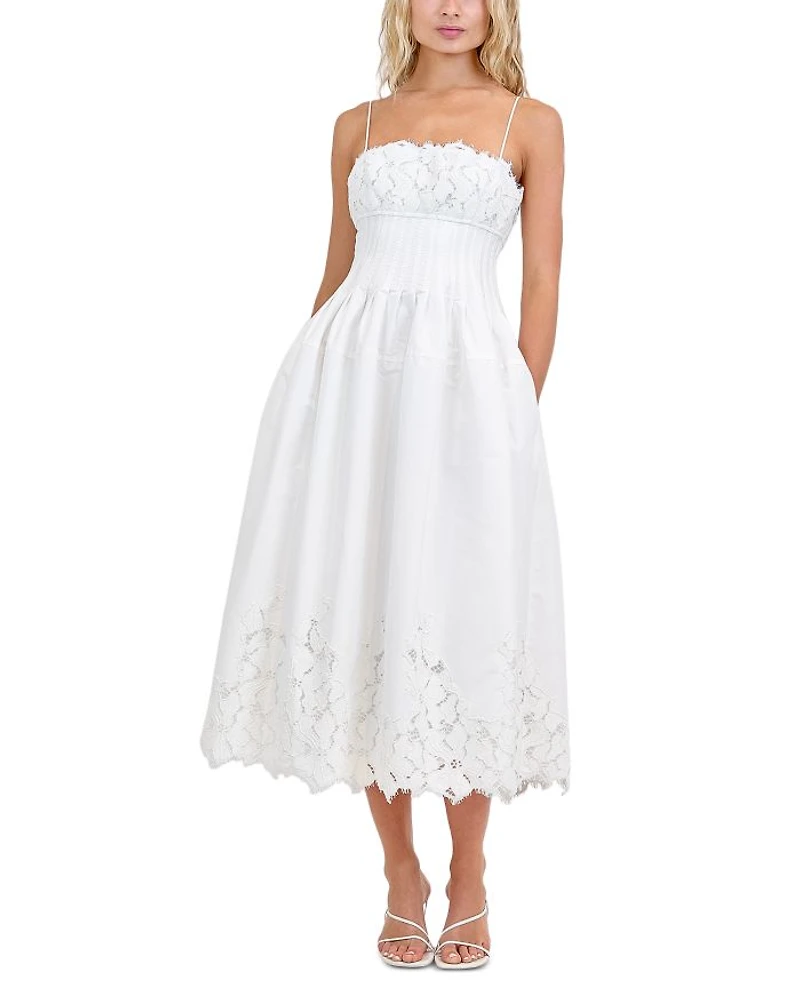 Lilianna Sleeveless Lace Midi Dress