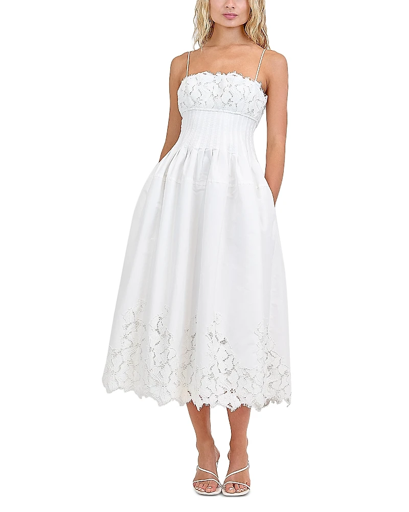 Simkhai Lilianna Sleeveless Lace Midi Dress