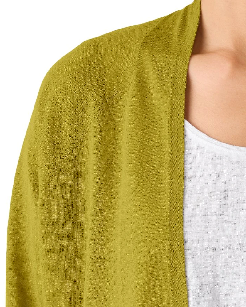 Linen Cotton Jersey High Collar Cardigan