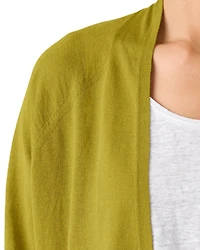 Linen Cotton Jersey High Collar Cardigan