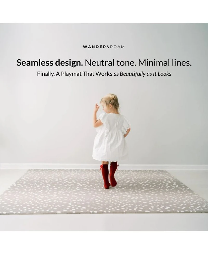 Reversible Baby Playmat - Antelope + Stripe Design – Soft, Non-Toxic Foam – Waterproof, Easy to Clean