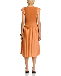 Flutter Sleeve Midi Dress