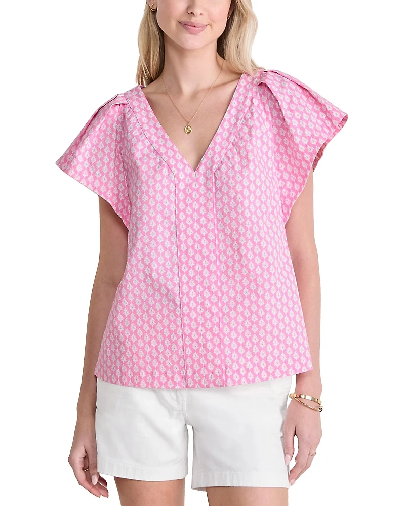 Vineyard Vines Harbor Flutter Sleeve Top