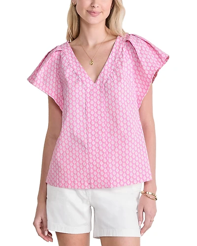 Vineyard Vines Harbor Flutter Sleeve Top
