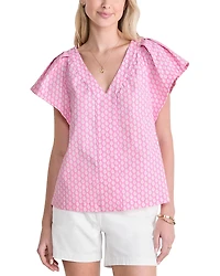 Vineyard Vines Harbor Flutter Sleeve Top