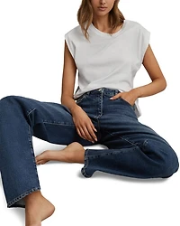 Selin Mid Rise Straight Jeans Blue