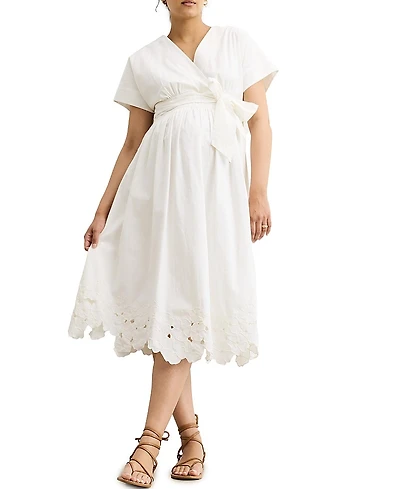 Hatch Collection The Floral Embroidered Carolina Maternity Dress