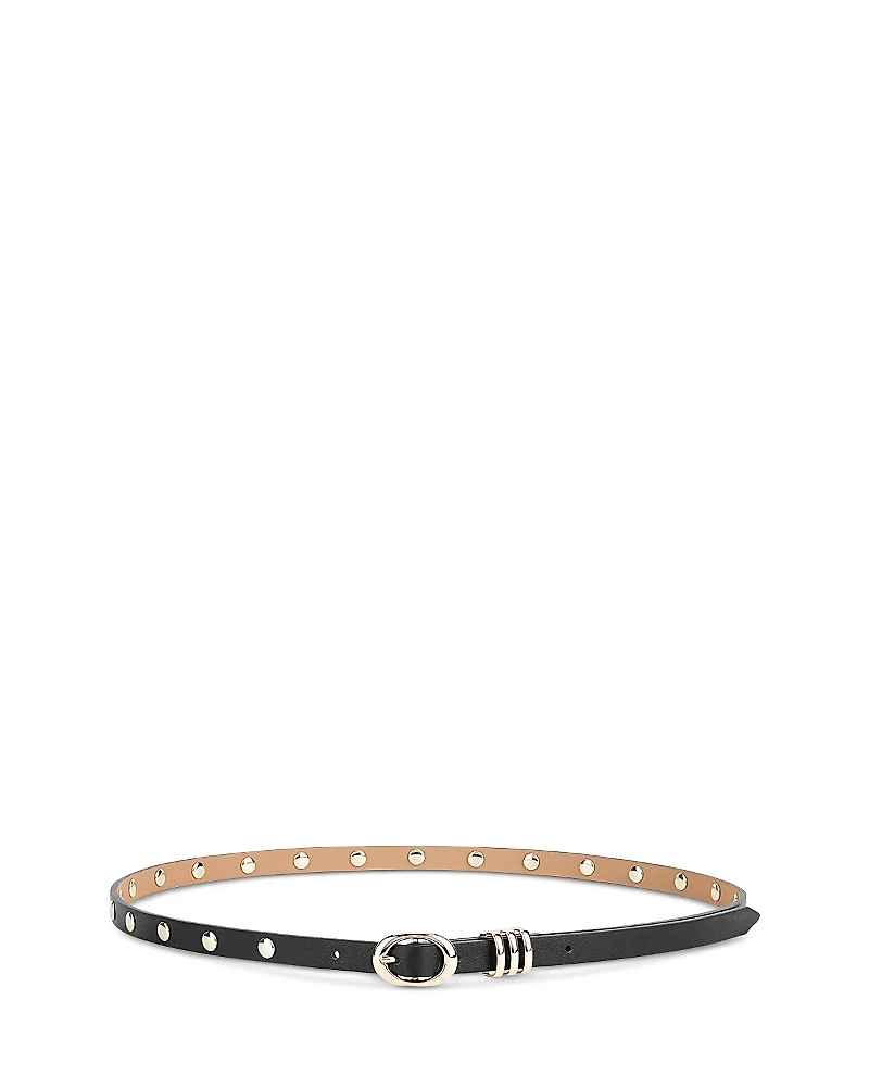Ettika Women's Classic Studded Skinny Leather Belt