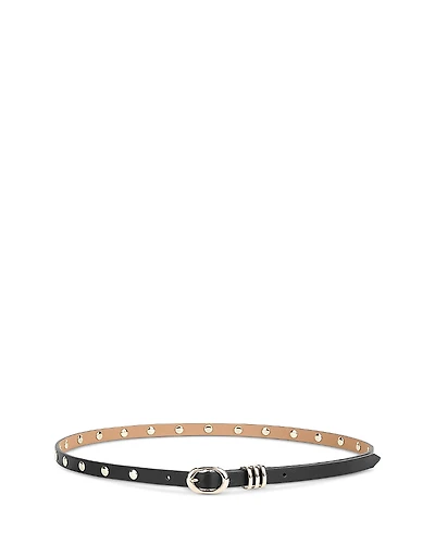 Ettika Women's Classic Studded Skinny Leather Belt