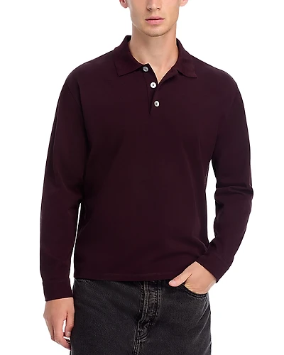 Frame Pique Regular Fit Long Sleeve Polo Shirt