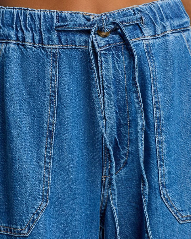 Rumi High Rise Wide Leg Jeans Nimes