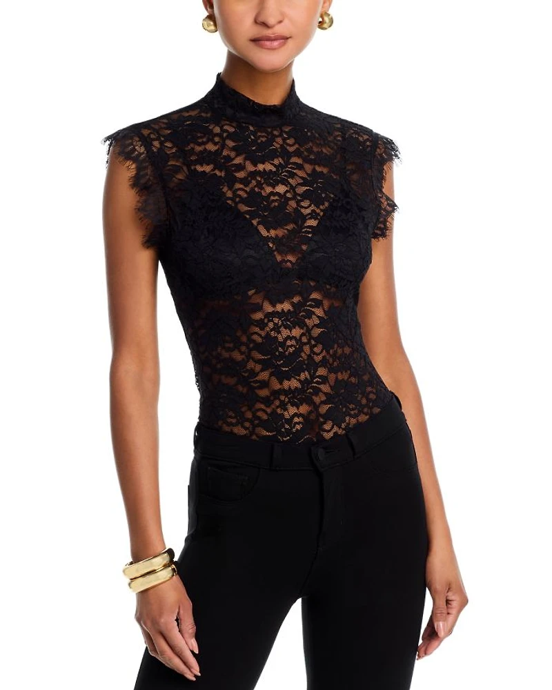 Mock Neck Lace Tank Top