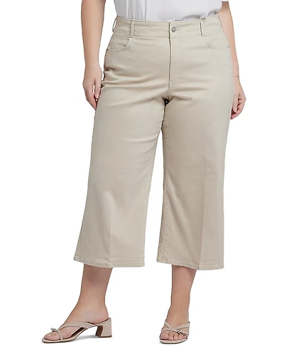 Nydj Plus Brigitte Wide Leg Capri Pants