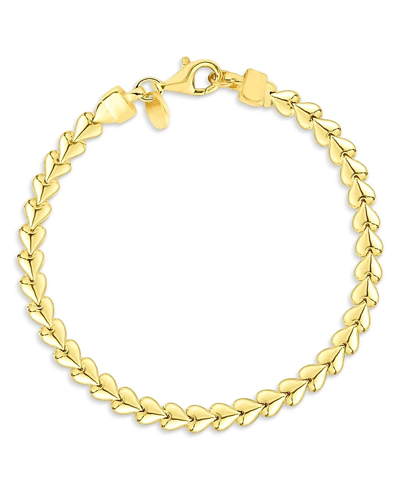 Moon & Meadow 14K Yellow Gold Heart Link Chain Bracelet