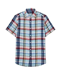 Morgan Plaid Linen Short Sleeve Shirt