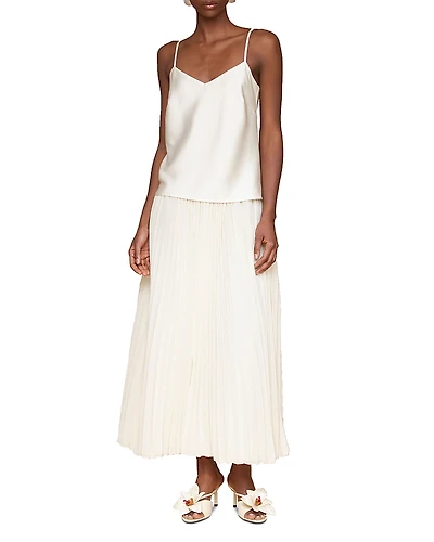 Avec Les Filles Contrast Pleated Skirt Maxi Dress