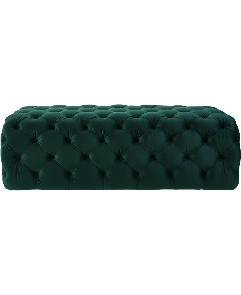 Kaylee Velvet Ottoman in Green