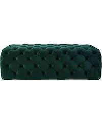 Kaylee Velvet Ottoman in Green