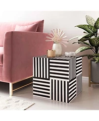 Cube Side Table in Black and White