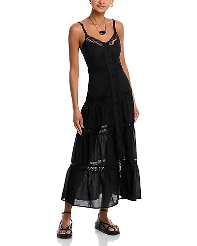 Aqua Lace Inset Midi Dress - Exclusive