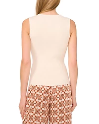 V Neck Sleeveless Rib Knit Top