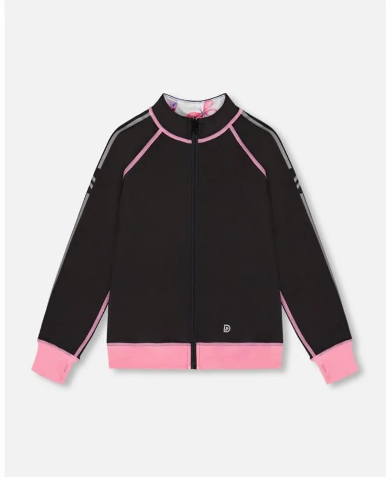 Girls' Printed Reversible Full Zip Athletic Cardigan