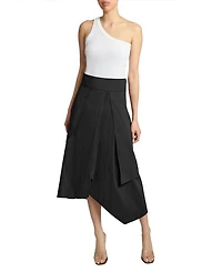 DEB Multi-Panel Asymmetric Midi Skirt Stretch Cotton Blend