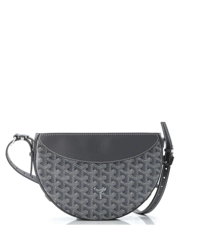 Hirondelle Shoulder Bag Coated Canvas and Leather