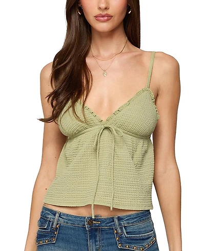 Edikted Brianne Textured Babydoll Tank Top