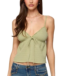 Edikted Brianne Textured Babydoll Tank Top