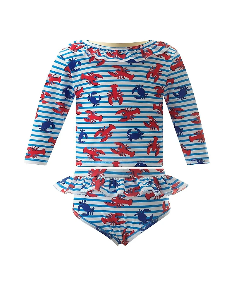 Rachel Riley Unisex Lobster Top and Bottom Rashguard Set