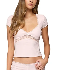 Edikted Arcadia Lacey V Neck Top