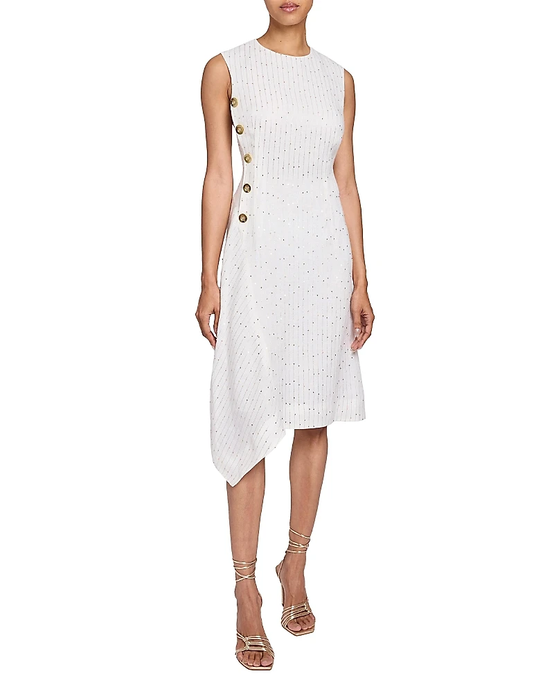 Santorelli Becca Sleeveless Asymmetric Sheath Dress