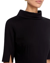 Pleated Stretch Ponte Dress