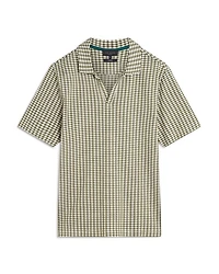 Matejo Mini Check Open Neck Polo Shirt