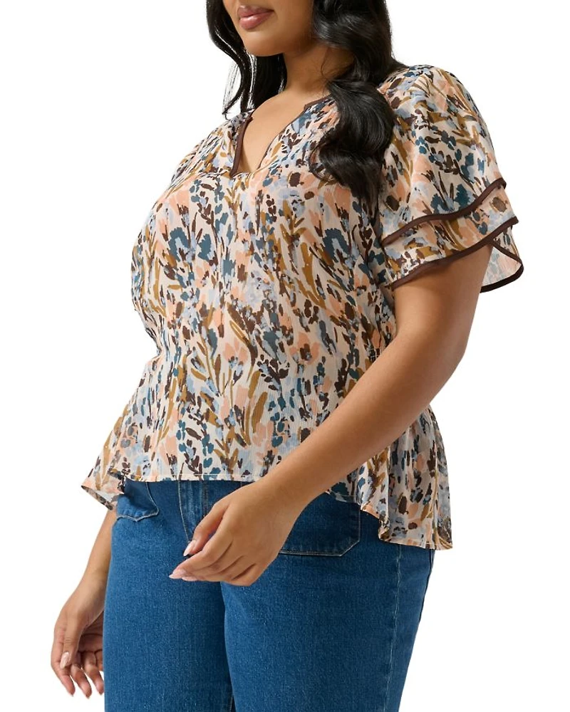 Bellarosa Floral V Neck Top