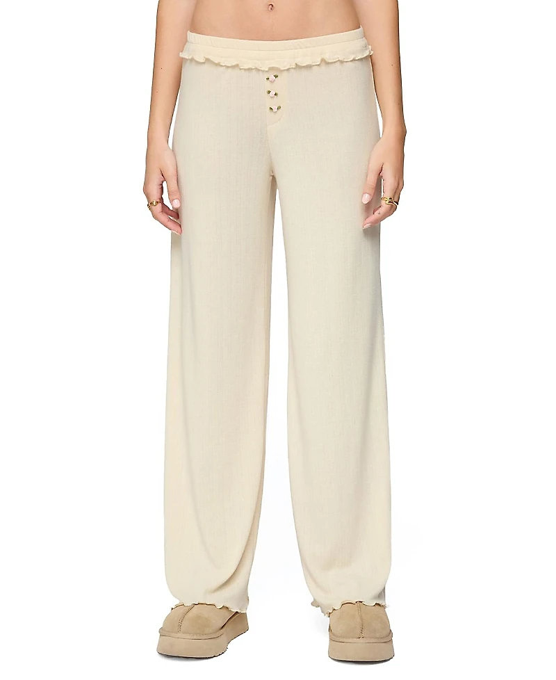 Edikted Posy Ruffle Pointelle Pants