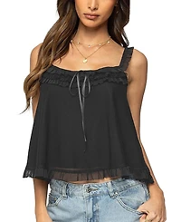 Edikted Ruffle Mesh Babydoll Tank Top
