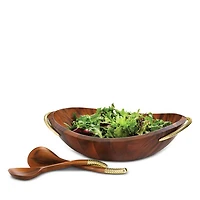 Braid Gold Salad Bowl & Servers